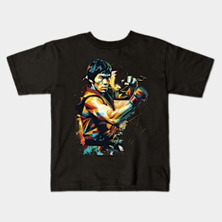 Bruce lee kung fu WPAP Art Kids T-Shirt